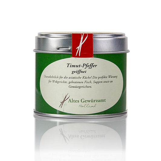 Timut-peber fra Nepal, hel, åbnet, Altes Gewürzamt, 40 g