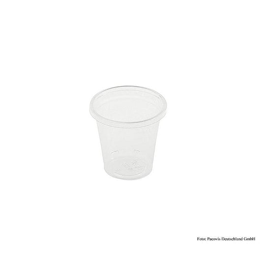 Engangs Naturesse-shotglas PLA, klar, 30 ml, ø 4,6 cm, 3.000 stk.