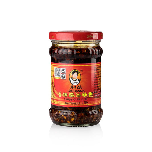 Crispy Chilli Oil - Chili i olie med sprøde løg, Lao Gan Ma, 210 g