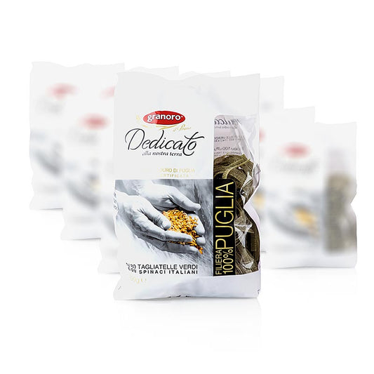 Granoro Dedicato - Tagliatelle Nidi Spinaci, No.80, tagliatelle-reder, 6 kg, 12 x 500g