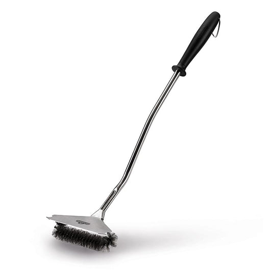 Napoleon grilltilbehør - Grillbørste, bred, med skraber, lavet af børstehår i rustfrit stål, 1 stk.