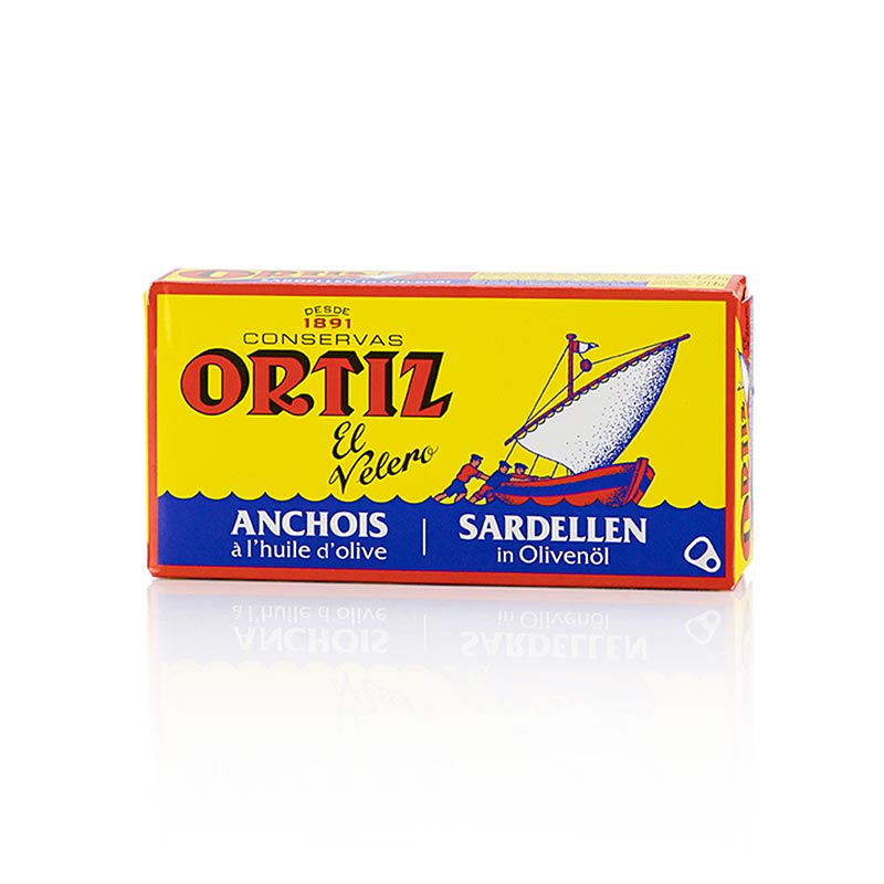Ansjovisfileter (Anchovis), i olivenolie, Ortiz, 47,5 g