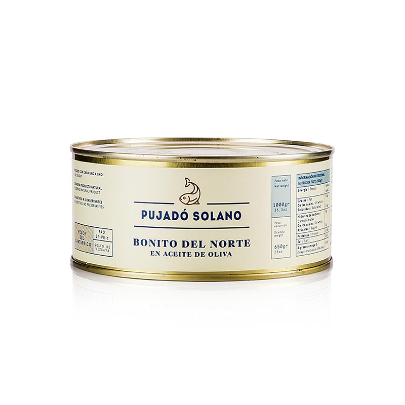 Hvid tun "Bonito del Norte" i olivenolie, Pujado Solano, 1 kg