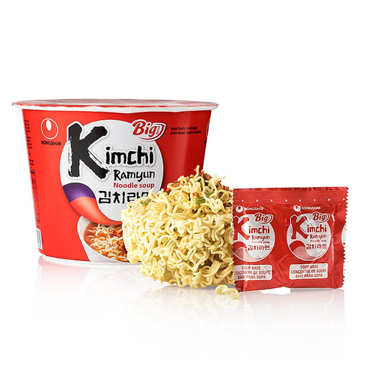 Instant Cup Noodles Ramyun Kimchi Big Bowl, krydret, Nong Shim, 112 g