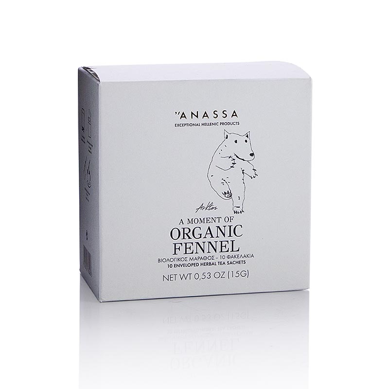 ANASSA Fennel Tea (fennikelte), 10 enkeltpakkede poser, økologisk, 15 g, 10 stk.