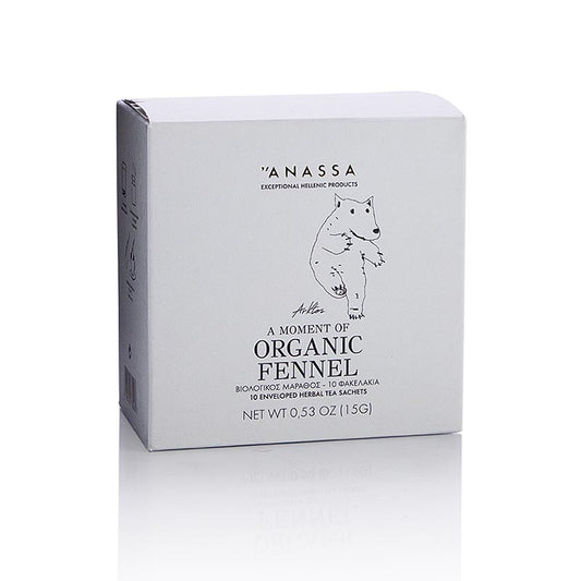 ANASSA Fennel Tea (fennikelte), 10 enkeltpakkede poser, økologisk, 15 g, 10 stk.