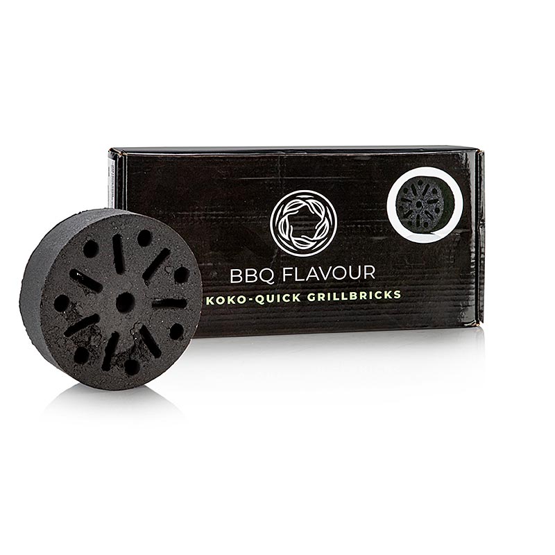 Koko-Quick grillsten, kokossten, runde, Yakiniku montargo, 4 stk.