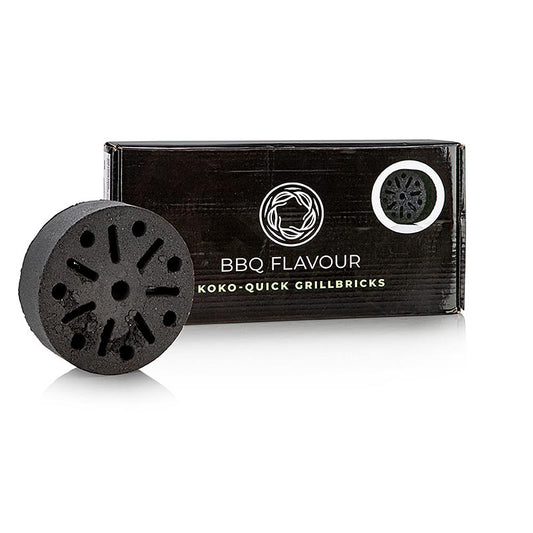 Koko-Quick grillsten, kokossten, runde, Yakiniku montargo, 4 stk.