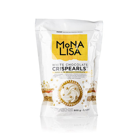 Crispearls White, sprøde hvide chokoladeperler, Mona Lisa Callebaut, 800 g