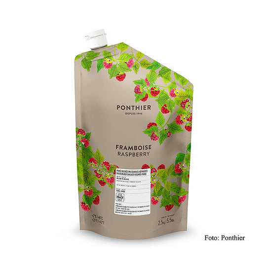 Ponthier hindbærpuré, med sukker, 2,5 kg