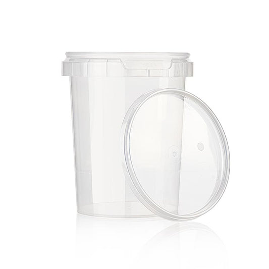 Plastkrukke "Circlecup", rund, med låg, ø 95x120mm, 520ml, 1 stk.