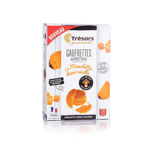 Barsnack Trésors - Gaufrettes, franç. Mini-vafler med Mimolette-ost, 60 g