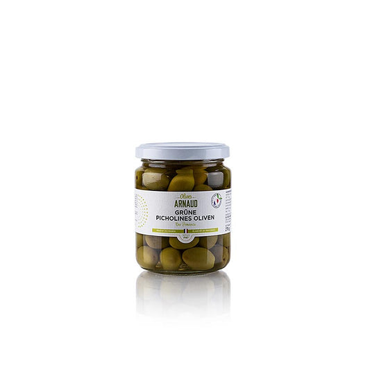 Grønne oliven, med sten, Picholine oliven, Arnaud, 278 g
