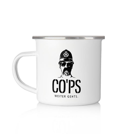 Cops metalkrus fængselskrus med logo, 1 stk.