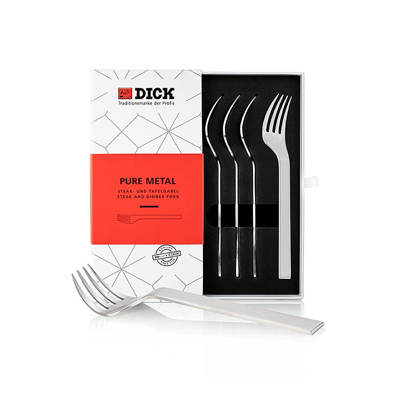 Dick Steak &amp; Table Fork Set, ren metal, 4 dele