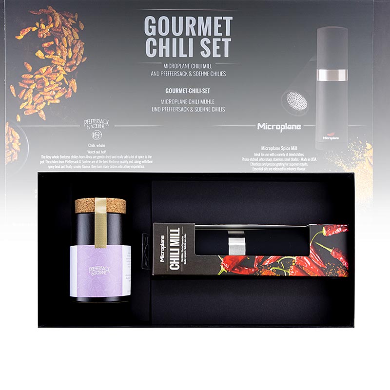 Microplane gavesæt "Gourmet chilli set", chilikværn + chilier, 2 stk.