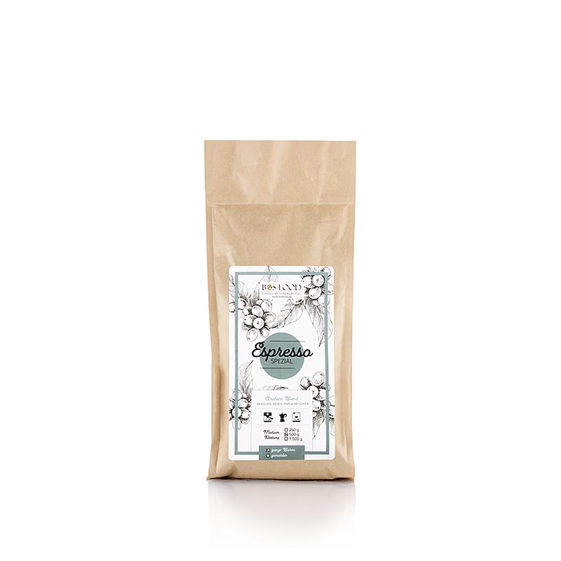 BOS FOOD - Espresso Special, Arabica-kaffeblanding, hele bønner, 500 g