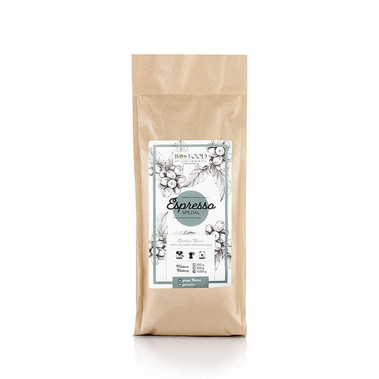 BOS FOOD - Espresso Special, Arabica-kaffeblanding, hele bønner, 1 kg