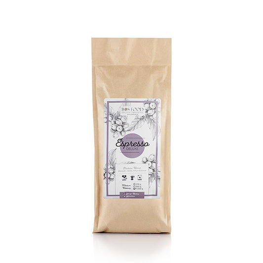 BOS FOOD - Espresso Deluxe, Arabica-kaffeblanding, hele bønner, 1 kg