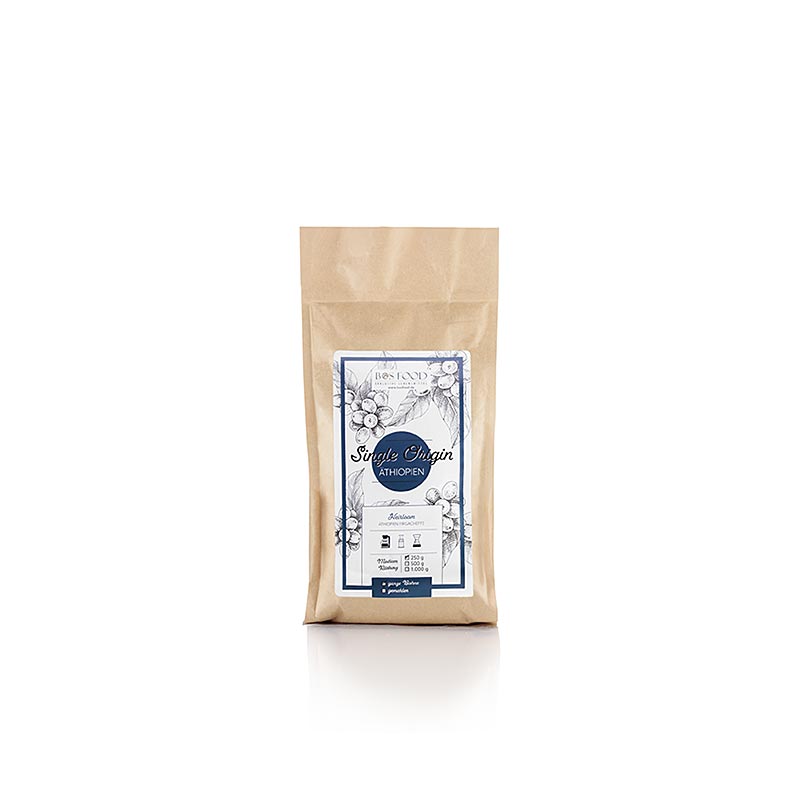 BOS FOOD - Single Origin kaffe - Etiopien Yirgacheffe, hel bønne, 250 g