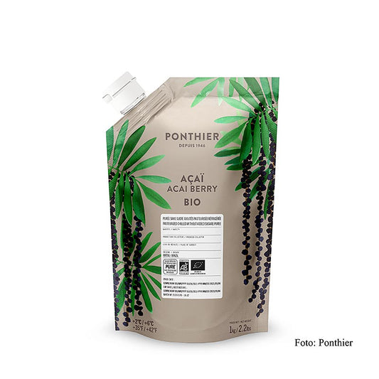 Ponthier Acai-puré, 100 % frugt, usødet, økologisk, 1 kg
