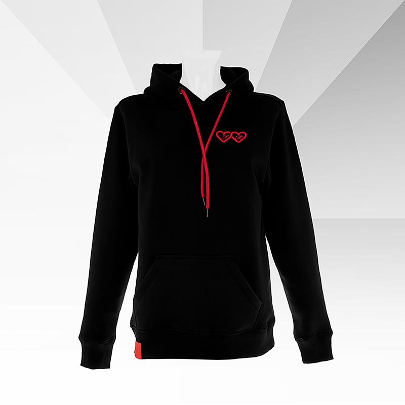 INFINITYLOVE - Hættetrøje "Understatement" (hjerter kun foran), figursyet, L, 1 stk.