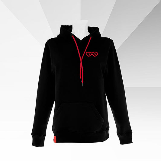 INFINITYLOVE - Hættetrøje "Understatement" (hjerter kun foran), figursyet, L, 1 stk.