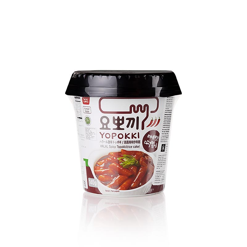 YOPOKKI Rice Cake Snack Cup, hot&amp;spicy, halal, 140 g