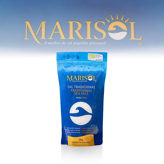Marisol® Sal Tradicional, mellemstødt havsalt, medium, økologisk, 500 g