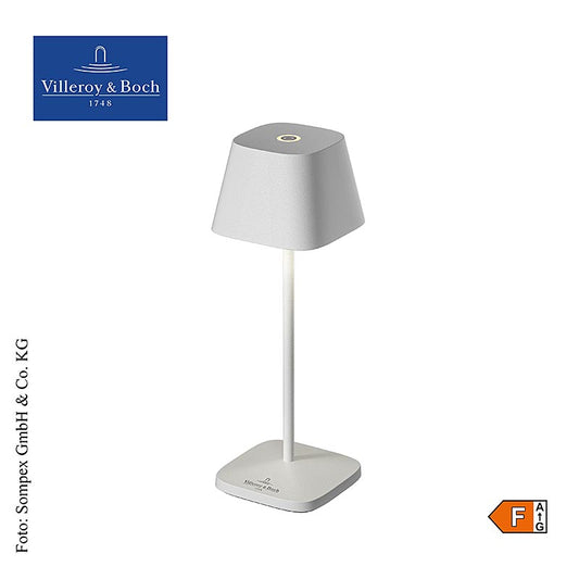 Bordlampe "Neapel MICRO", med genopladeligt batteri, 20x6,5x6,5cm, aluminium, hvid (97010), 1 stk.