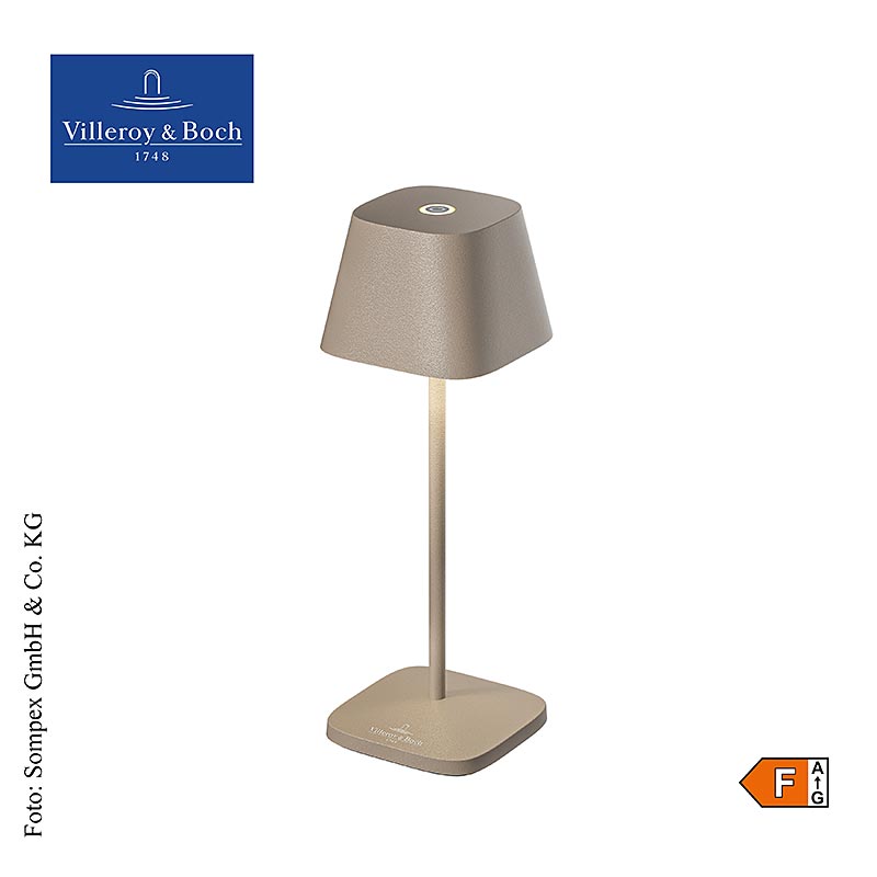 Bordlampe "Neapel MICRO", med genopladeligt batteri, 20x6,5x6,5cm, aluminium, sand (97014), 1 stk.