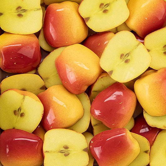 Æblehalvdeler af chokolade, 32x31x13 mm, Dobla (77311), 209 g, 36 stk.