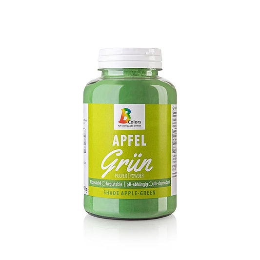 BColors Lebensmittelfarbe - Apfel Grün, Pulver, fett- & wasserlöslich, vegan, 120 g