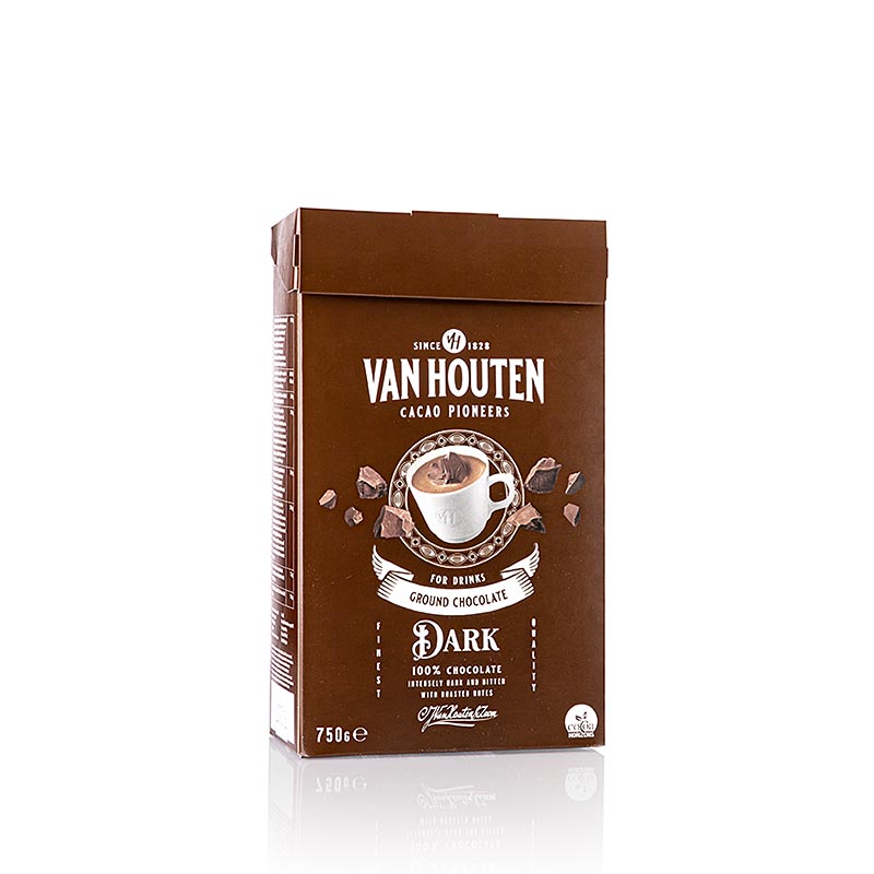 Van Houten Ground Dark Chocolate, drikkechokoladepulver, VM-54627-V99, 750 g