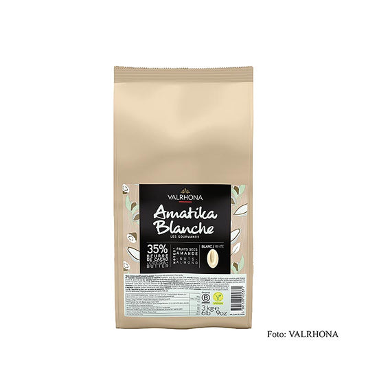 Valrhona AMATIKA, VEGANE weiße Couverture, 35% Kakao, Callets (43096), 3 kg