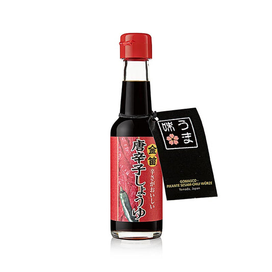 Sojasauce - Kinbue Tougarashi Shoyu - med chili, stærk, Fueki, Japan, 150 ml