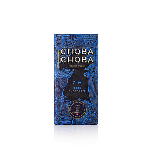 Mørk chokolade 71%, mørk chokoladebar, Choba Choba, BIO, 91 g - specialpris, gyldig indtil 30.09.2024