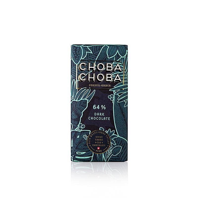 Mørk chokolade 64%, mørk chokoladebar, Choba Choba, BIO, 91 g - specialpris, gyldig indtil 30.09.2024