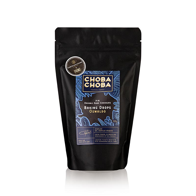 Oswaldo, 71% Bitter Couverture, Baking Drops, Choba Choba, BIO, 220 g - specialpris, gyldig indtil 30.09.2024