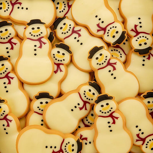 Chokoladetoppe "Icing cookie snowman", 50x29mm, Dobla (77855), 370 g