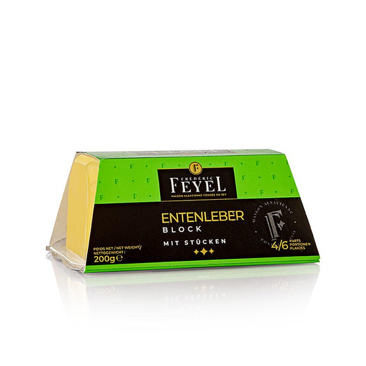 Andeleverblok, foie gras, trapezformet skål, Feyel, 200 g