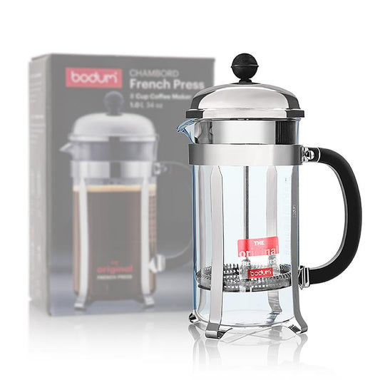 Bodum kaffemaskine "Chambord", forkromet rustfrit stål, 1 liter, 1 stk.