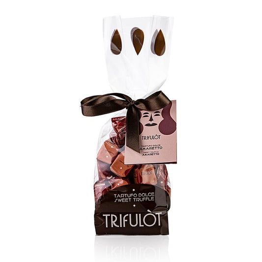 Tartuflanghe Mini trøffelpraliner "trifulòt", Amaretto (rød), 180 g