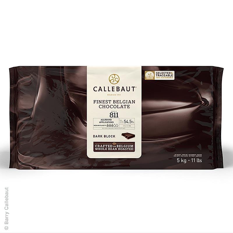 Mørk chokolade, Block, for chokolade, 54,5% kakao, 5 kg - overtrækschokolade chokolade forme, chokolade produkter - Callebaut COUVERTURE -