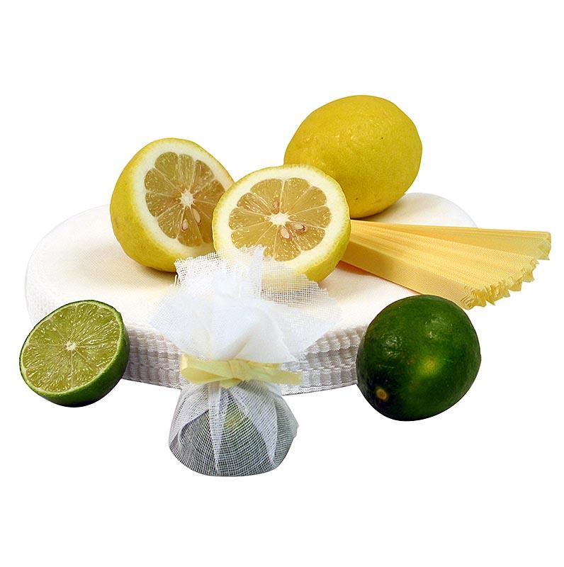 The Original Lemon Wraps - Zitronenserviertuch, hvid, gul slips, 100 St - Non Food / Hardware / grill tilbehør - bestik og porcelæn -