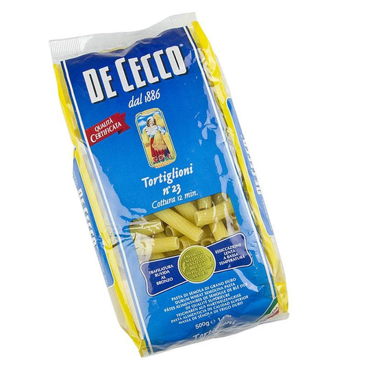 De Cecco tortiglioni, No.23, 500 g - nudler, noodle produkter, frisk / tørrede - tørrede nudler -