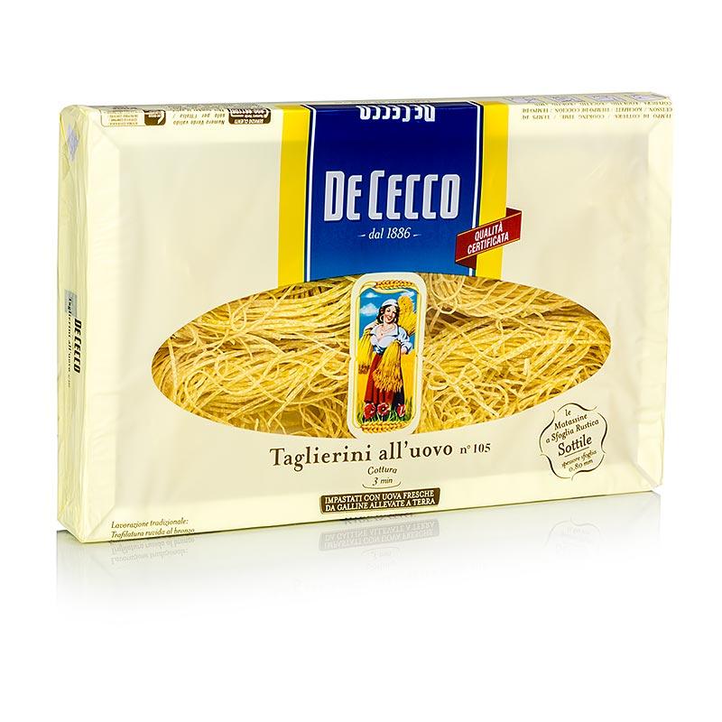 De Cecco Taglierini med æg, No.105, 250 g - nudler, noodle produkter, frisk / tørrede - tørrede nudler -