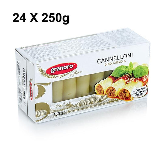 GRANORO cannelloni, omkring 25 ruller / pakkerejser, No.76, 6 kg 24 x 250g - nudler, noodle produkter, friske / tørrede - tørrede nudler -