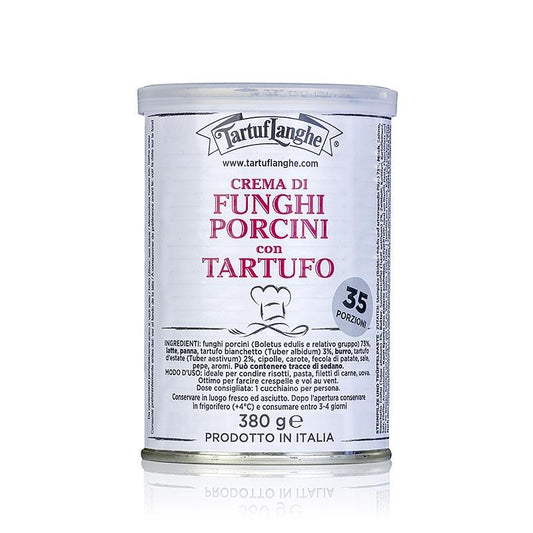 Tartuflanghe porcini pasta med Bianchetto- og sommer trøfler, 380 g - friske trøfler, -Konserven, Olier, produkter - produkter fra Tartuflanghe -