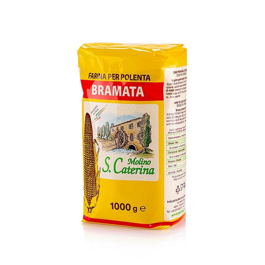 Polenta - Bramata, majs gryn, medium fint, 1 kg - mel, korn, deje, kageblandinger - i korn og semulje -